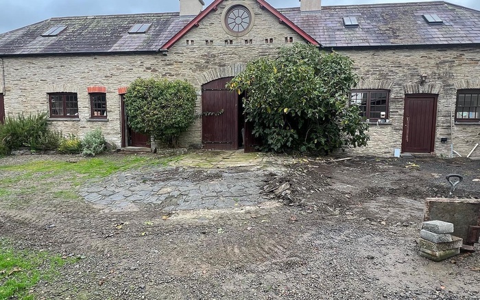 Bespoke Tegula Block Paving with Historic Well Feature - Ceredigion